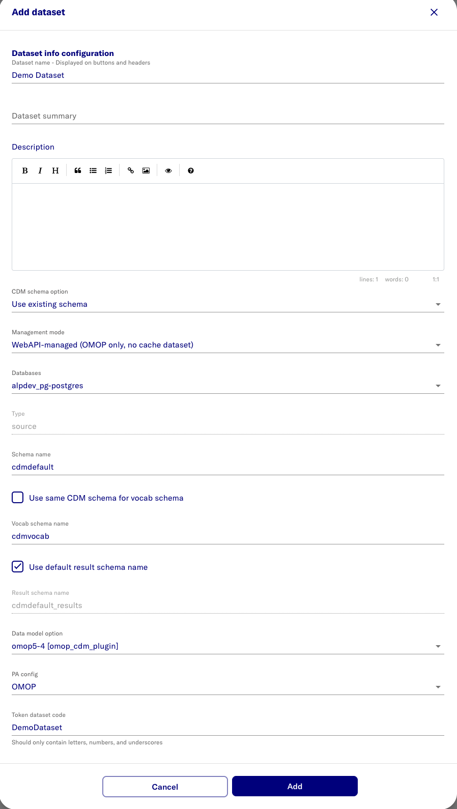 Add Dataset